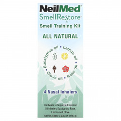NeilMed, Smell Restore, набор для тренировки обоняния, 4 носовых ингалятора, 0,99 г (0,035 унции) каждый