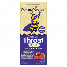 NaturaNectar, Bee Hero Throat Kids, Натуральный спрей с прополисом, Berry Blast, 30 мл