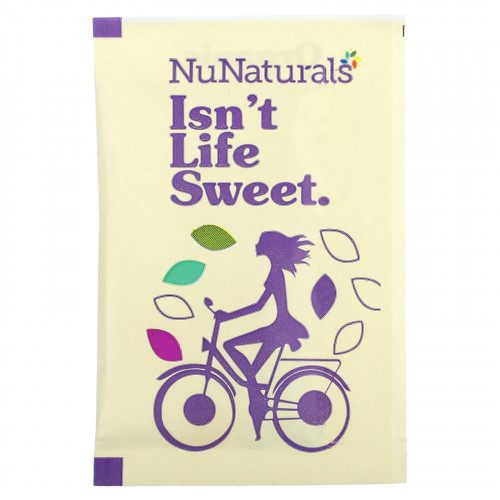 NuNaturals, Органический подсластитель, стевия и архат, 35 пакетиков