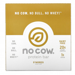 No Cow, протеиновые батончики со вкусом зефира, 60 г (2,12 унции) 12 шт.