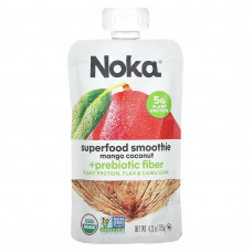 Noka, Superfood Smoothie + растительный белок, манго, кокос, 120 г (4,22 унции)