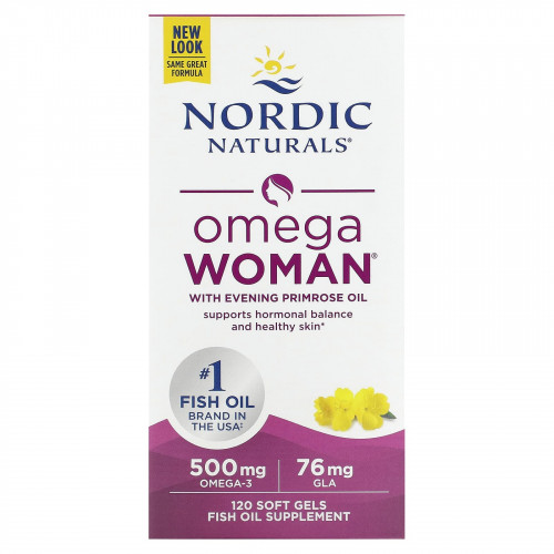 Nordic Naturals, Omega Woman, с маслом примулы вечерней, 120 капсул