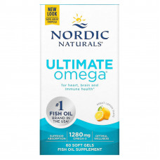 Nordic Naturals, Ultimate Omega, со вкусом лимона, 640 мг, 60 капсул