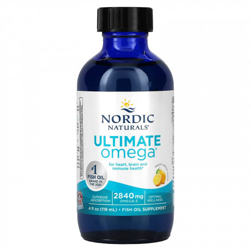 Nordic Naturals, Ultimate Omega, со вкусом лимона, 2840 мг, 119 мл (4 жидк. унции)