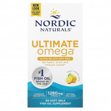 Nordic Naturals, Ultimate Omega, со вкусом лимона, 640 мг, 60 капсул