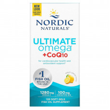 Nordic Naturals, Ultimate Omega + CoQ10, 640 мг, 120 капсул