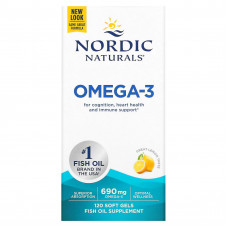 Nordic Naturals, омега-3, со вкусом лимона, 345 мг, 120 капсул