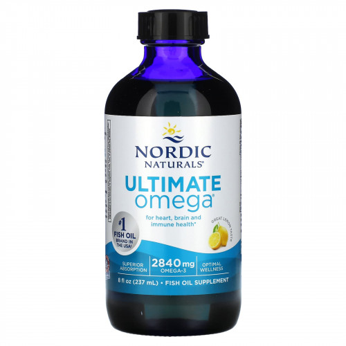 Nordic Naturals, Ultimate Omega, со вкусом лимона, 2840 мг, 8 жидких унций (237 мл)