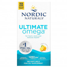 Nordic Naturals, Ultimate Omega, со вкусом лимона, 640 мг, 180 капсул