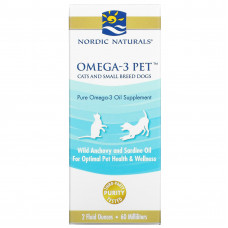 Nordic Naturals, Омега-3 для питомцев, для кошек и небольших собак, 2 жидких унции (60 мл)