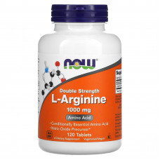 NOW Foods, L-аргинин, двойная концентрация, 1000 мг, 120 таблеток
