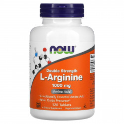 NOW Foods, L-аргинин, двойная концентрация, 1000 мг, 120 таблеток