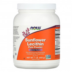 NOW Foods, подсолнечный лецитин, чистый порошок, 454 г (1 фунт)