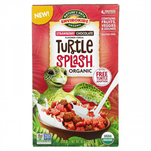 Nature's Path, Organic Turtle Splash Cereal, клубничный шоколад, 284 г (10 унций)