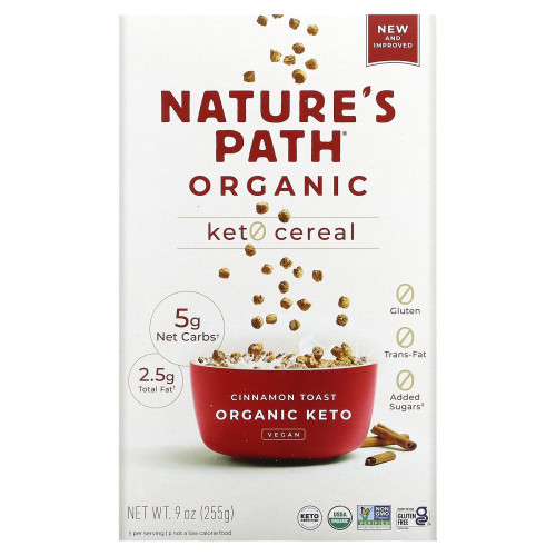 Nature's Path, Keto Cereal, тосты с корицей, 255 г (9 унций)