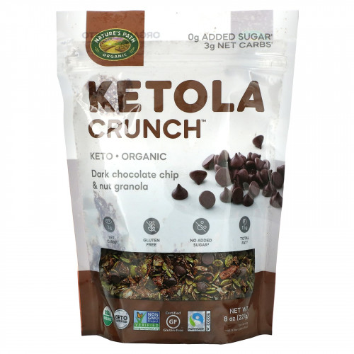 Nature's Path, Ketola Crunch, гранола с кусочками темного шоколада и орехами, 227 г (8 унций)