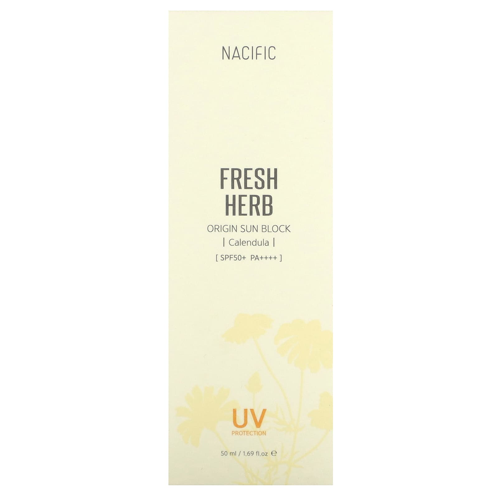 Nacific, Fresh Herb, Origin Sun Block, календула, SPF 50+, PA ++++, 50 мл (1,69 жидк. Унции)