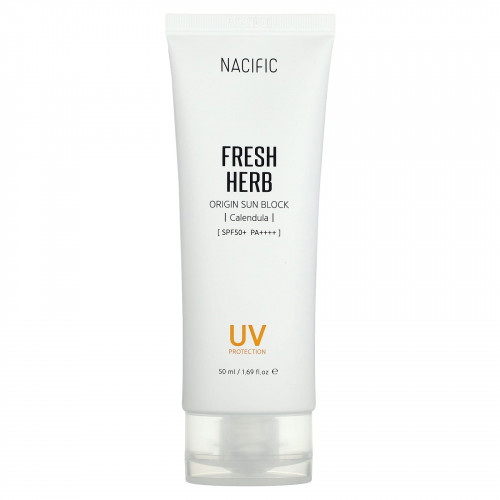 Nacific, Fresh Herb, Origin Sun Block, календула, SPF 50+, PA ++++, 50 мл (1,69 жидк. Унции)