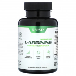 Snap Supplements, L-аргинин, без кофеина, 60 капсул