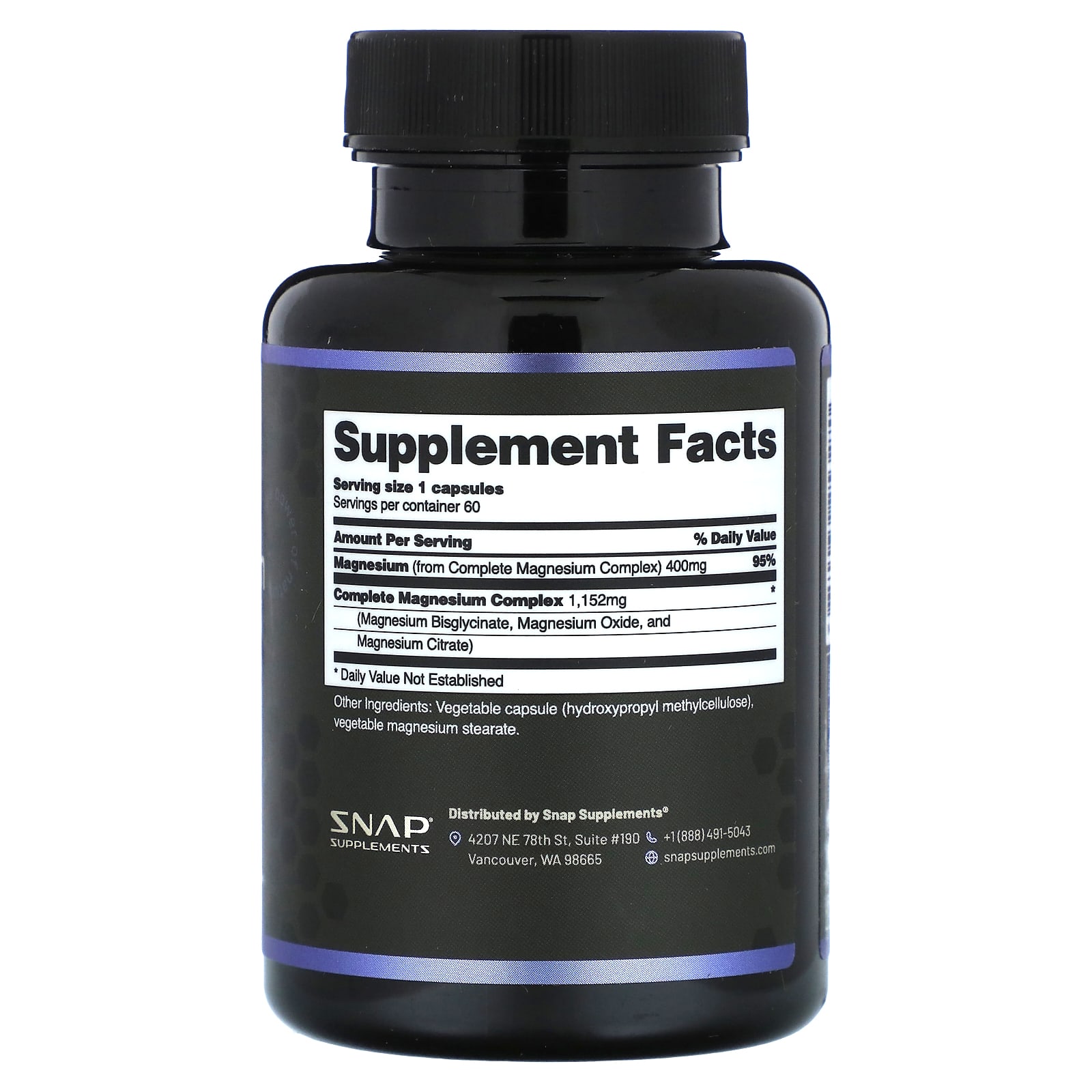 Snap Supplements, Комплекс магния`` 60 капсул