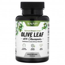 Snap Supplements, Листья оливкового дерева, максимальная эффективность, 60 капсул