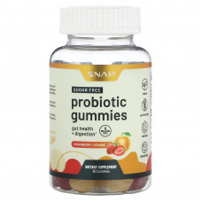 Snap Supplements, Жевательные мармеладки с пробиотиками, без сахара, клубника и апельсин, 5 млрд КОЕ, 60 жевательных таблеток