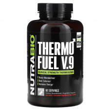 NutraBio, ThermoFuel V.9 для мужчин, 180 капсул