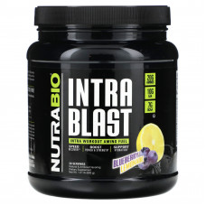 NutraBio, Intra Blast, аминокислотное топливо для приема во время тренировки, черничный лимонад, 683 г (1,51 фунта)