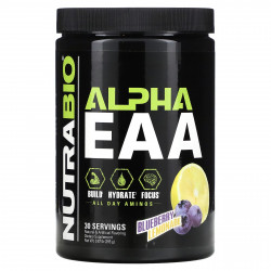 NutraBio, Alpha EAA, черничный лимонад, 395 г (0,87 фунта)