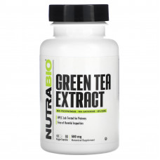NutraBio, Экстракт зеленого чая, 500 мг, 90 растительных капсул