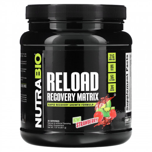 NutraBio, Reload Recovery Matrix, киви и клубника, 821 г (1,81 фунта)