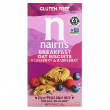 Nairn's Inc, Овсяное печенье для завтрака, черника и малина, 160 г (5,64 унции)