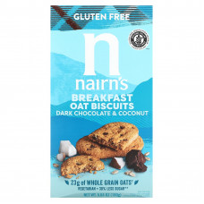 Nairn's Inc, Овсяное печенье для завтрака, темный шоколад и кокос, 160 г (5,64 унции)
