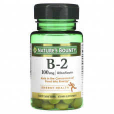 Nature's Bounty, Витамин B-2, 100 мг, 100 таблеток, покрытых оболочкой