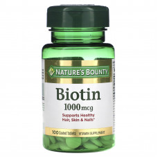Nature's Bounty, Биотин, 1000 мкг, 100 таблеток с оболочкой