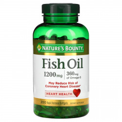 Nature's Bounty, Рыбий жир, 1200 мг, 200 мягких таблеток быстрого высвобождения