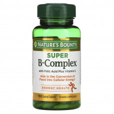 Nature's Bounty, Супер комплекс витаминов В с фолиевой кислотой и витамином С, 150 таблеток