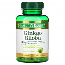 Nature's Bounty, гинкго билоба, 30 мг, 200 капсул