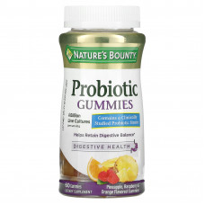Nature's Bounty, Жевательные таблетки с пробиотиками, ананас, малина и апельсин, 4 млрд живых культур, 60 жевательных таблеток
