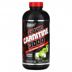 Nutrex Research, Black Series, Liquid Carnitine 3000, зеленое яблоко, 480 мл (16 жидких унций)