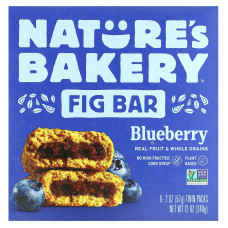 Nature's Bakery, Инжирный батончик, голубика, 6 двойных пакетиков по 57 г (2 унции)