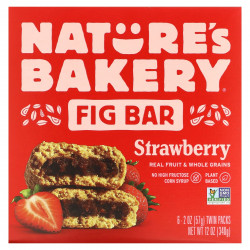 Nature's Bakery, Инжирный батончик, клубника, 6 двойных пакетиков по 57 г (2 унции)