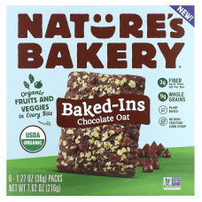 Nature's Bakery, Baked-In, овсяный шоколад, 6 пакетиков по 36 г (1,27 унции)