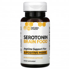 Natural Stacks, Serotonin Brain Food, 60 вегетарианских капсул