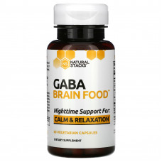 Natural Stacks, Brain Food, GABA, добавка для мозга, 60 вегетарианских капсул