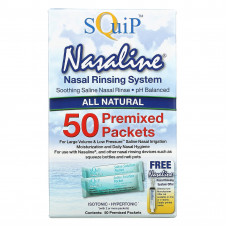 Squip, Nasaline, система для промывания носа, 50 предварительно подготовленных пакетов