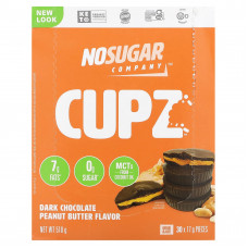 The No Sugar Company, Cupz, темный шоколад с арахисовой пастой, 30 шт. по 17 г (0,6 унции)