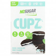 The No Sugar Company, Cupz, темный шоколад с мятным вкусом, 12 шт. по 17 г (0,6 унции)