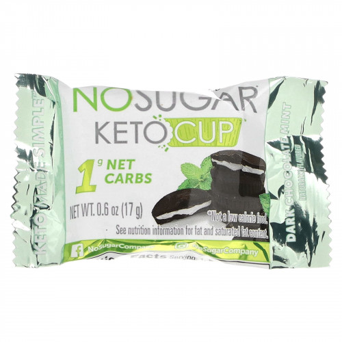 The No Sugar Company, Keto Cup, темный шоколад с мятой, 30 шт. по 17 г (0,6 унции)