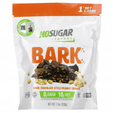 The No Sugar Company, Bark, арахисовый кранч в виде темного шоколада, 200 г (7,1 унции)